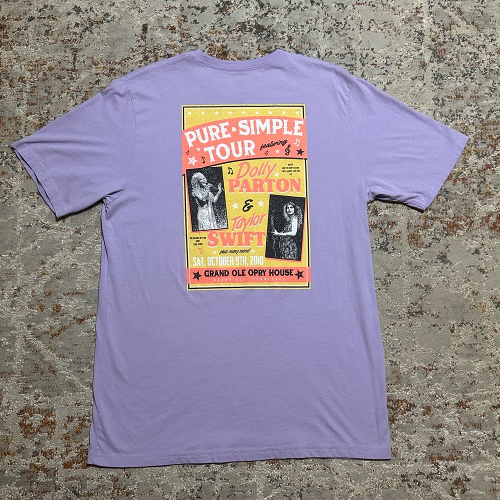 BIRCH BLEU Dolly Parton & Taylor Swift Pure Simple Tour T-shirt size Medium Rare